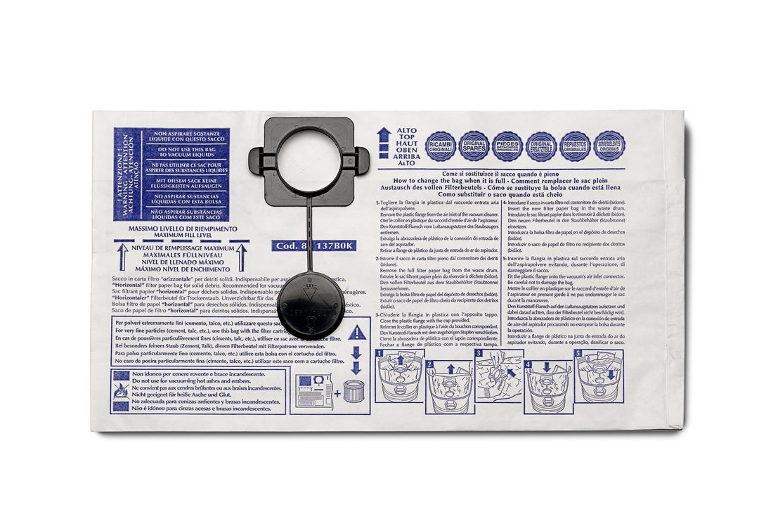 GISOWATT 83 144b0i Packung 5 Säcke horizontalen in Papier Umluft-PC15, Lavamatic, Techno Cleaner 15