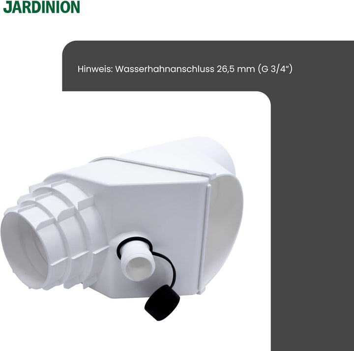 Jardinion Regenwasserfilter, Fallrohr Laubabscheider Weiss 30,5 x 12 x 17,5 cm Regenwassersammler fü