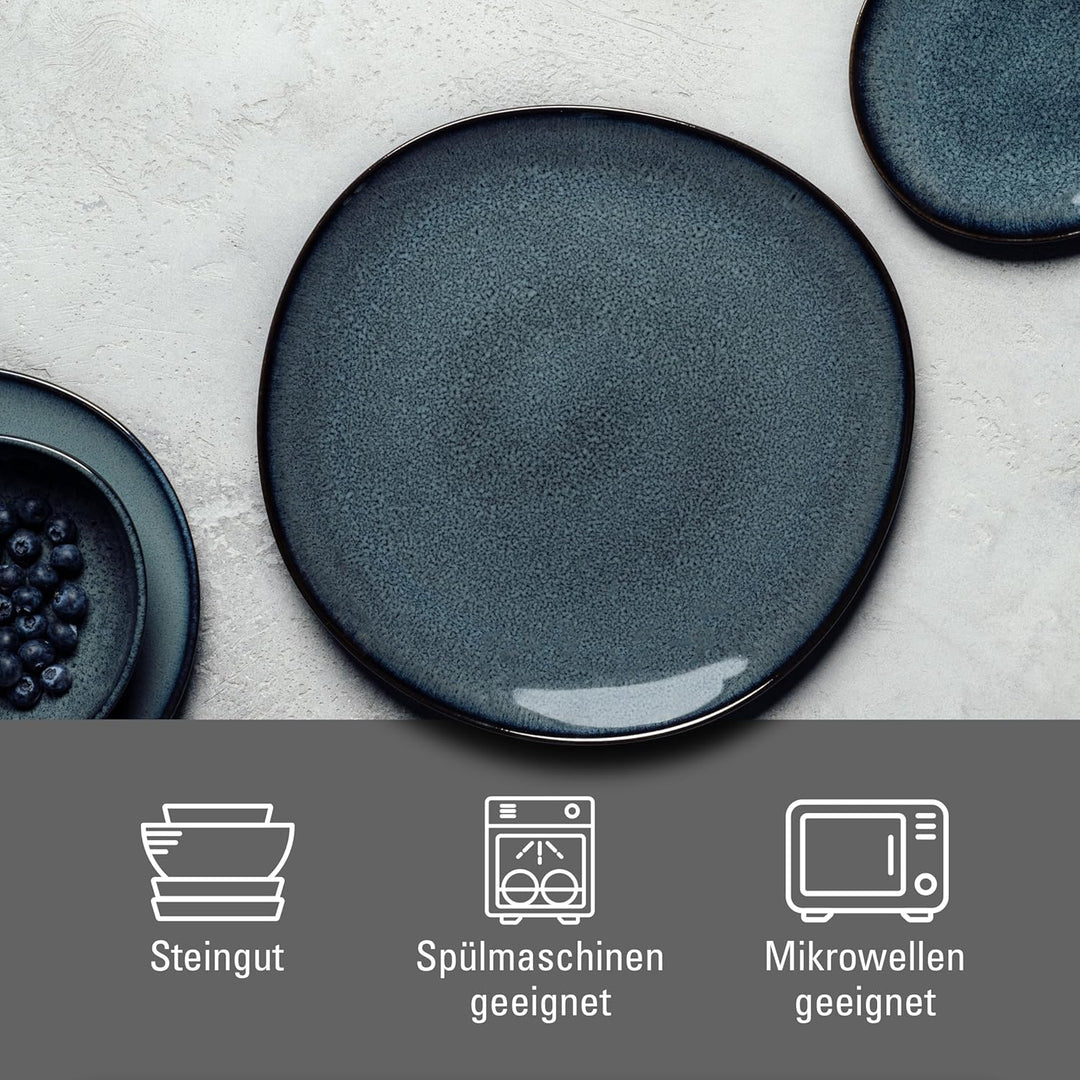 like. by Villeroy & Boch – Lave gris Servierplatte 32x31,5x3 cm, Servierplatte grau, Steingut, mikro