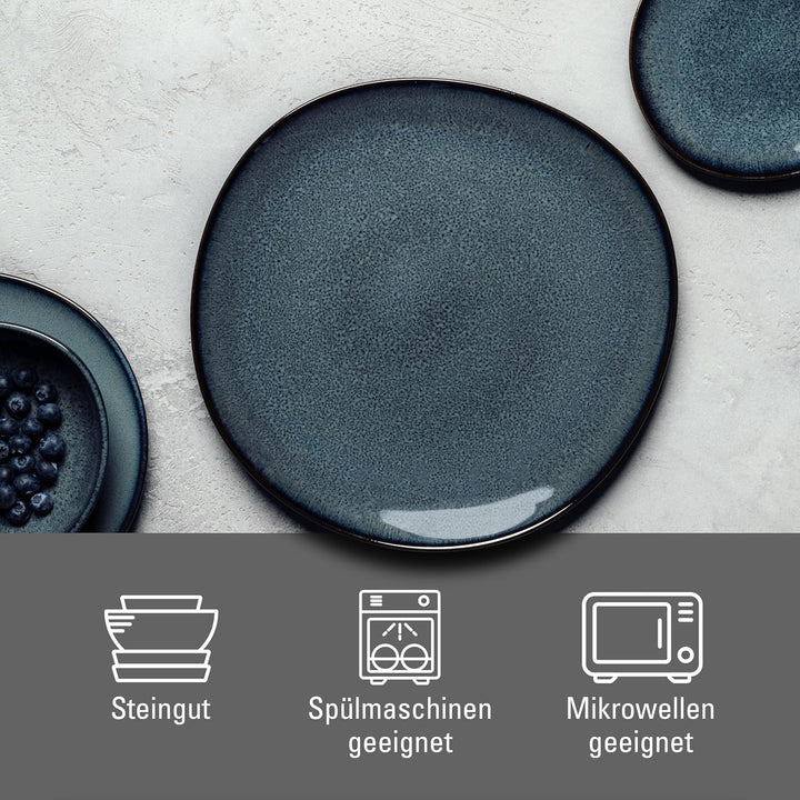 like. by Villeroy & Boch – Lave gris Servierplatte 32x31,5x3 cm, Servierplatte grau, Steingut, mikro