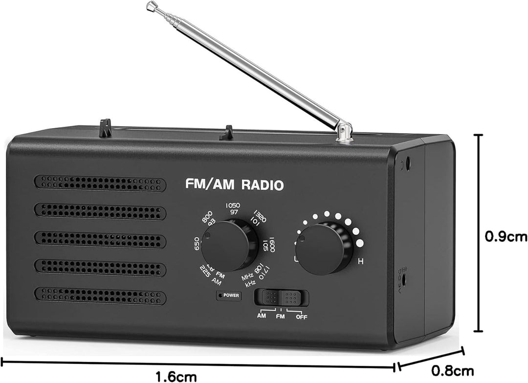 Tendak Tragbares Radio Batteriebetrieben FM/AM/UKW, Transistorradio unterstützt USB-Stromversorgung/
