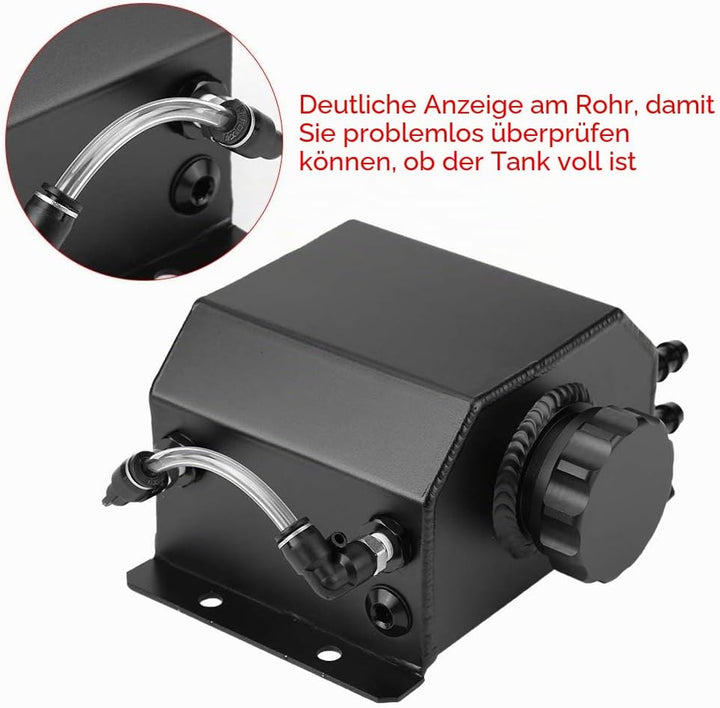 KIMISS Aluminiumlegierung Motor Universal Ölbehälter Öl Atmungsaktiv Topf Abgas Catch Filter Tank(Sw