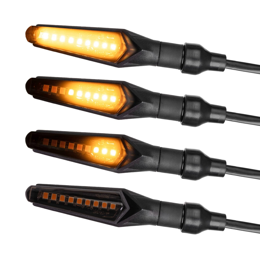 4 Stück Besonders Hell Universal LED Motorrad Blinker Miniblinker mit E Mark Sequentiell Laufeffekt
