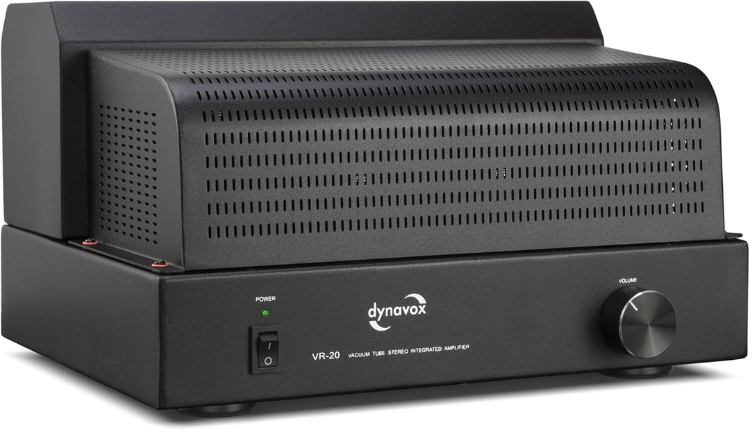 Dynavox Röhrenvollverstärker VR-20 schwarz, HiFi-Verstärker für warmen Röhren-Sound, Vintage-Design