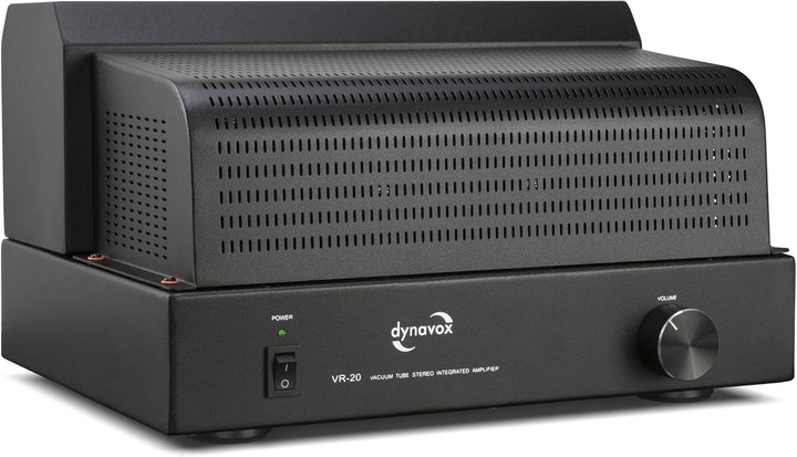Dynavox Röhrenvollverstärker VR-20 schwarz, HiFi-Verstärker für warmen Röhren-Sound, Vintage-Design