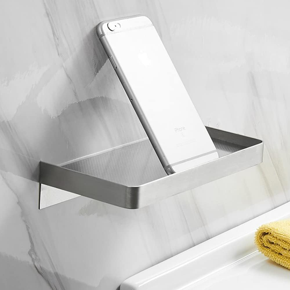 2 Stück Duschablage Ohne Bohren,Anti Rutsch Oberfläche Selbstklebend Wandhalterung aus Edelstahl Dus