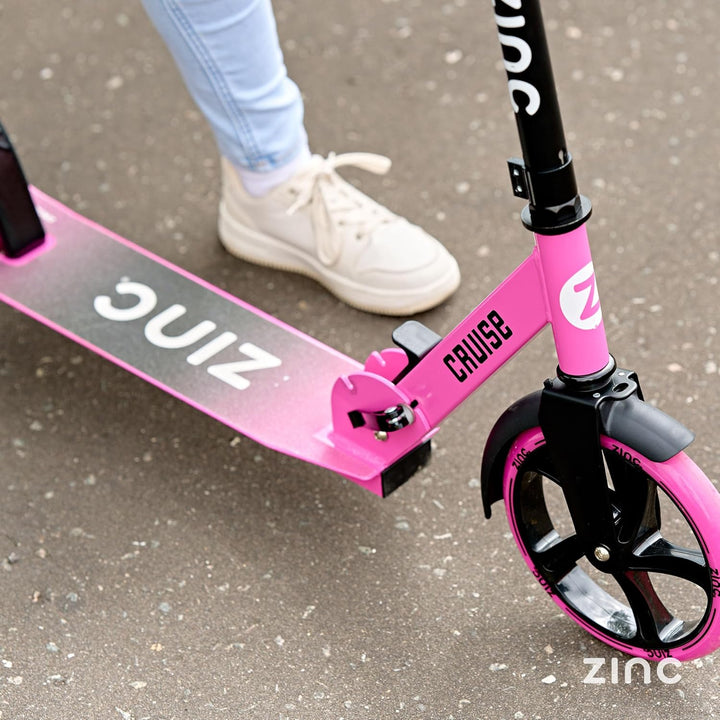 Zinc Kids Scooter - Big Wheel Kickscooter für Kinder ab 6 Jahren, Faltbarer 2-Rad-Roller mit 200 mm