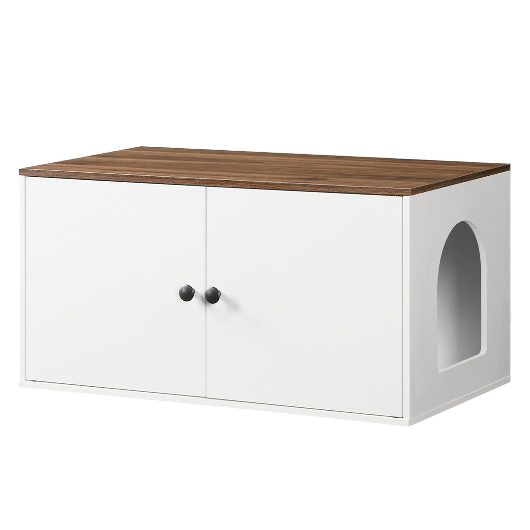 HOOBRO Katzenklo Schrank aus Spanplatte, Katzentoilette Schrank, versteckter Katzenkloschrank mit Se