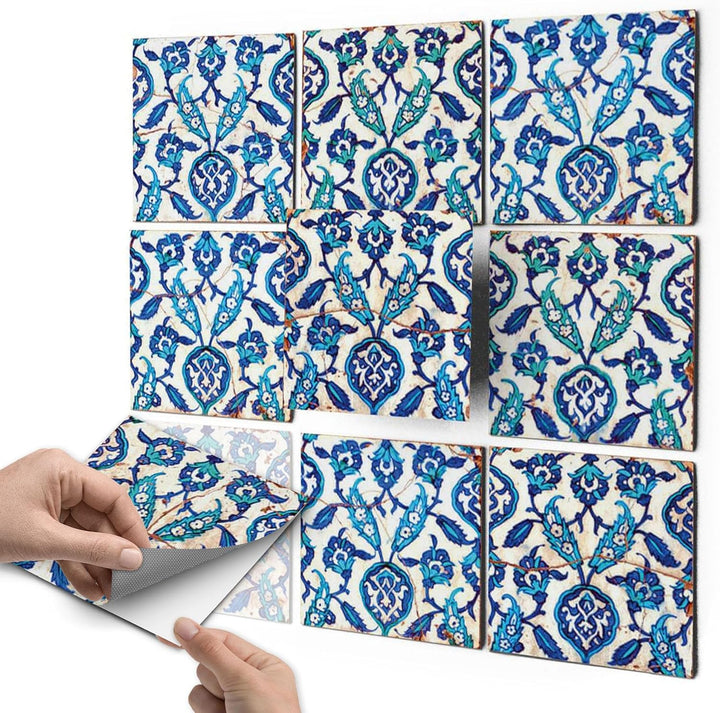 60 Stück Fliesenfolie für Küche und Bad 15x15 cm - Mosaikfliesen, Fliesensticker - selbstklebende Fl