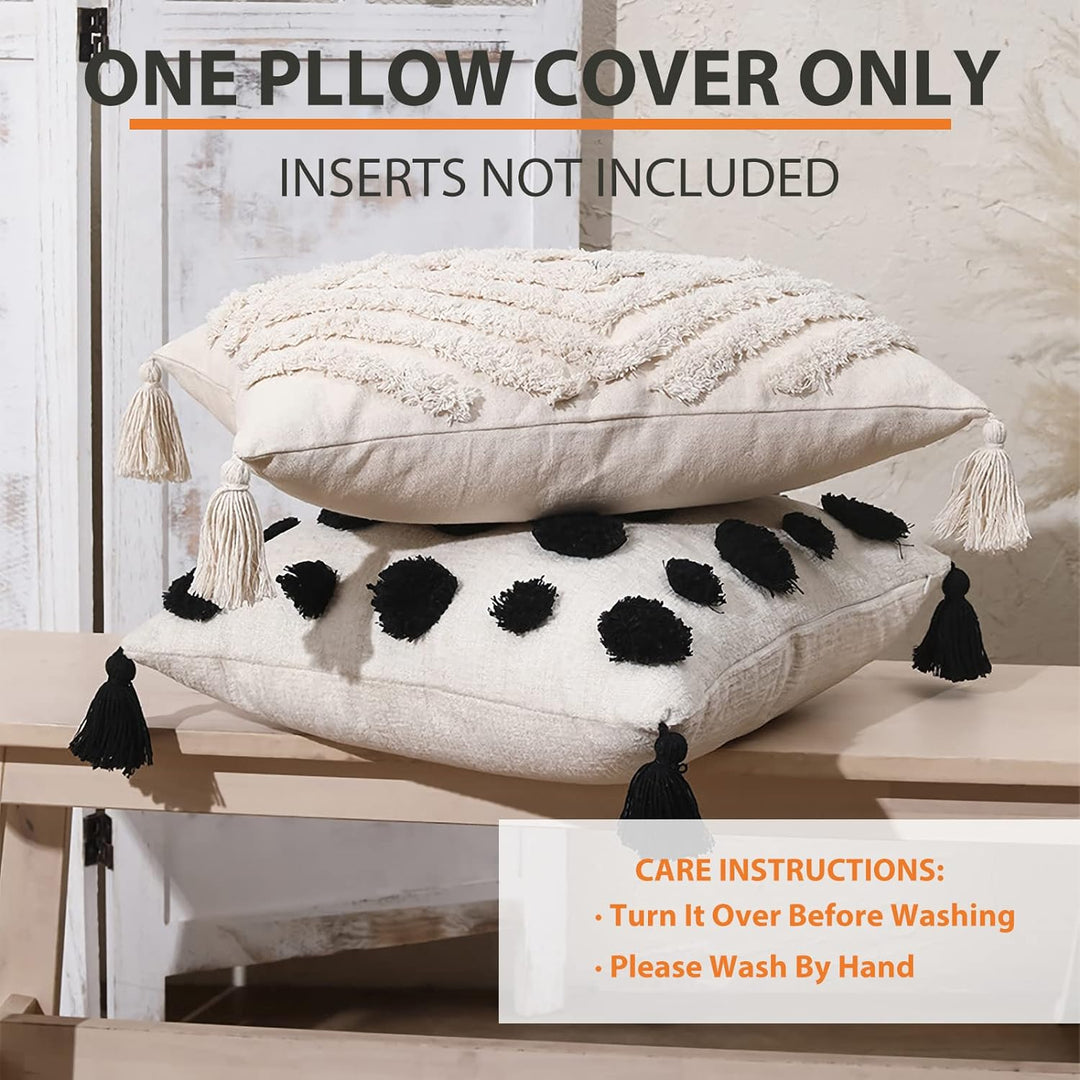 VanderHOME Bohemian Super Soft Kissenbezug Dekorative Tufted Quaste Kissenbezüge Baumwolle Weich Wov