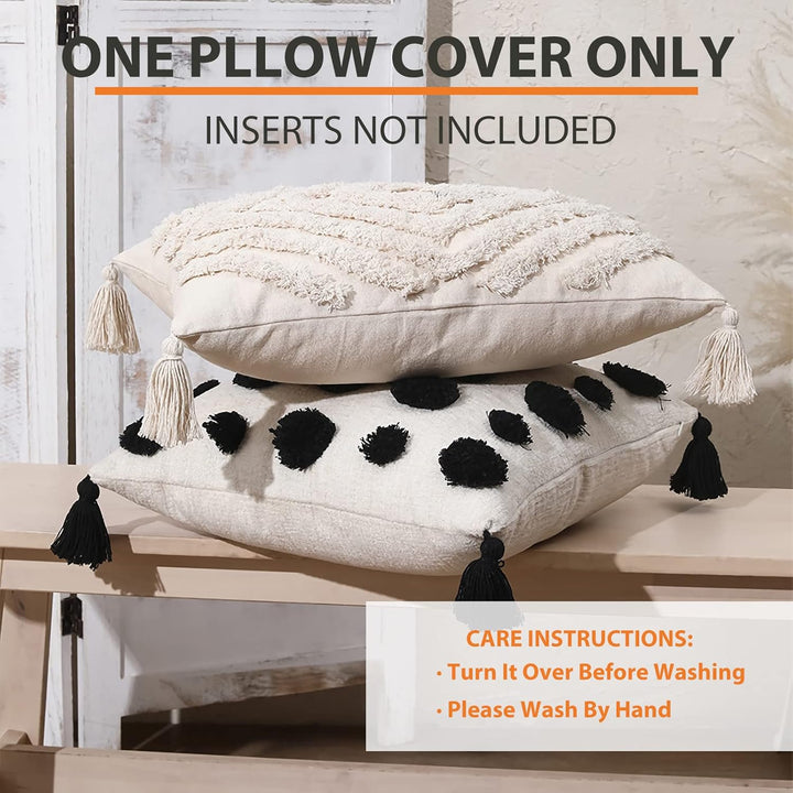 VanderHOME Bohemian Super Soft Kissenbezug Dekorative Tufted Quaste Kissenbezüge Baumwolle Weich Wov