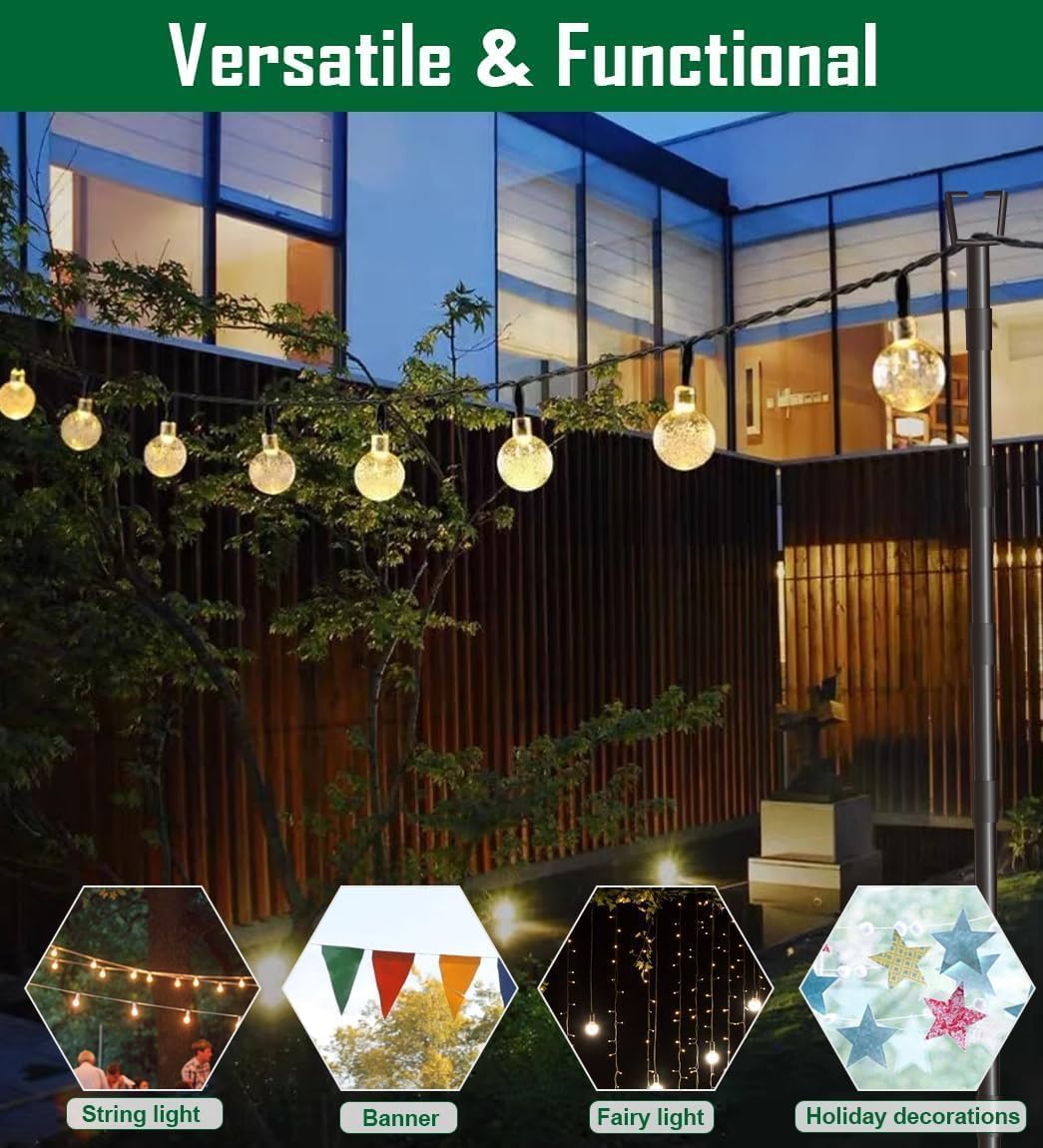 HoldOneLight String Light Pole für Deck 10Ft/3M Outdoor String Light Poles - Verstellbare Höhe, rost