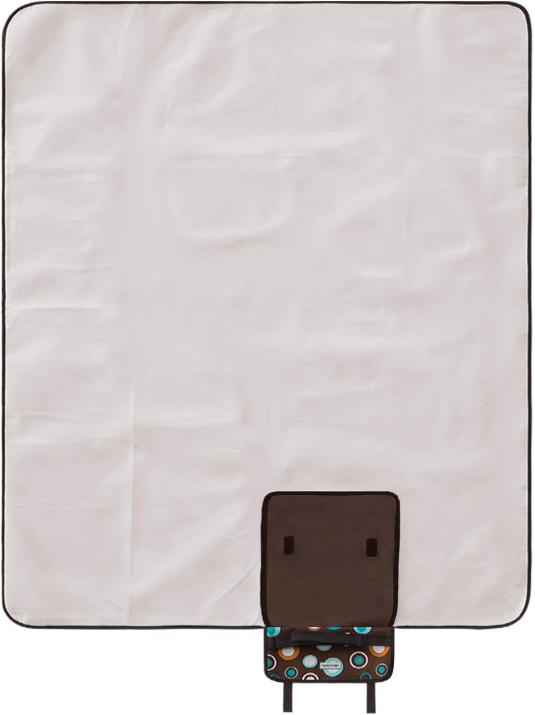 anndora Fleece Picknickdecke wasserdicht 125x150 cm - braun Braun Hellblau, Braun Hellblau