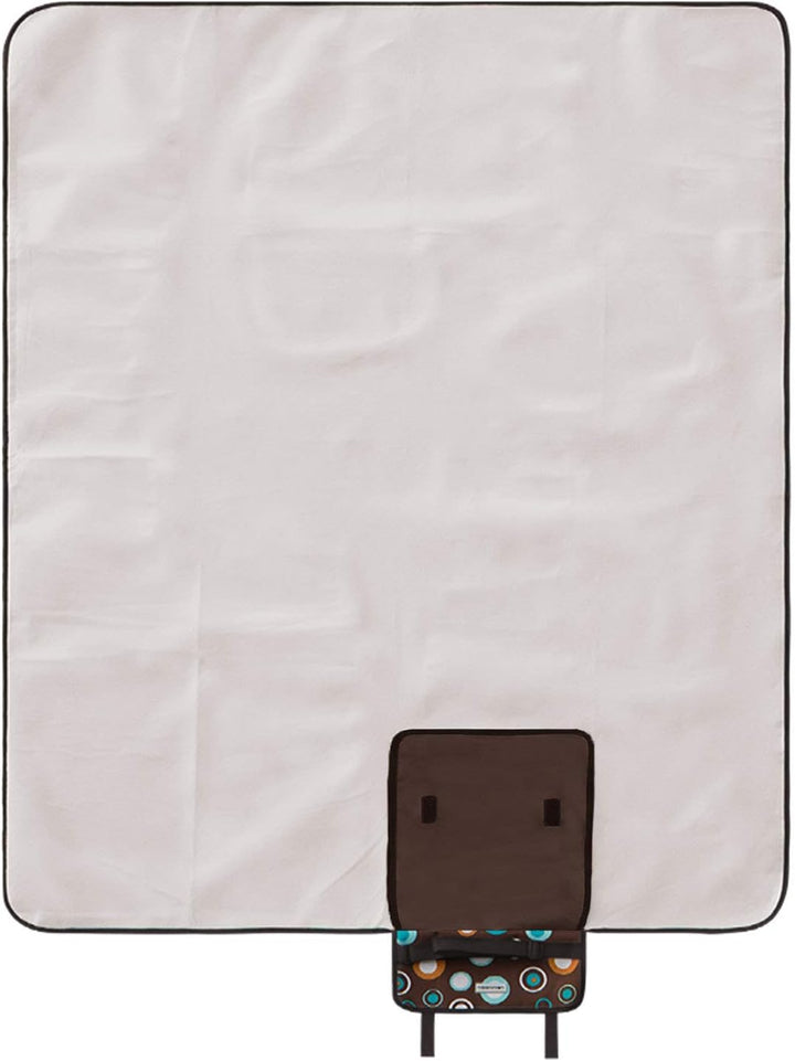 anndora Fleece Picknickdecke wasserdicht 125x150 cm - braun Braun Hellblau, Braun Hellblau