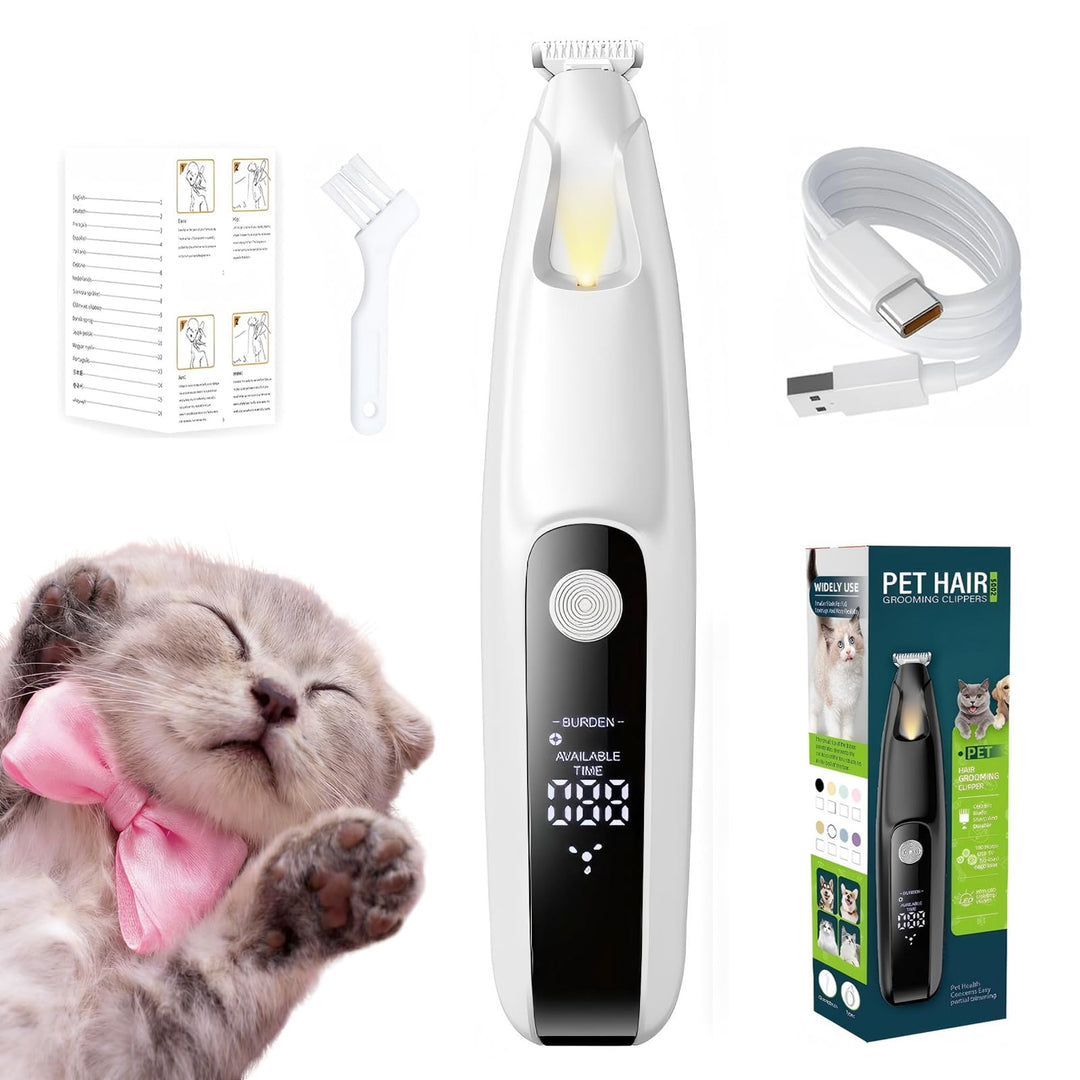 Pfotentrimmer für Hunde &amp; Katzen mit LED-Licht | 18 mm Breite Klinge, 2026 Neu Extra Leise Hundesche