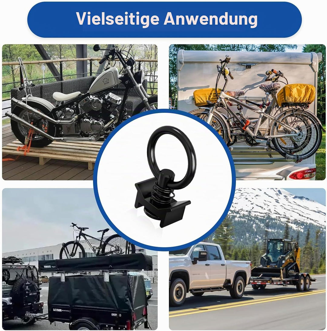 Airlineschiene Fitting Ring (8 Stück) | Zurröse 900 daN (900 kg) Tragkraft | Einfachendbeschlag für