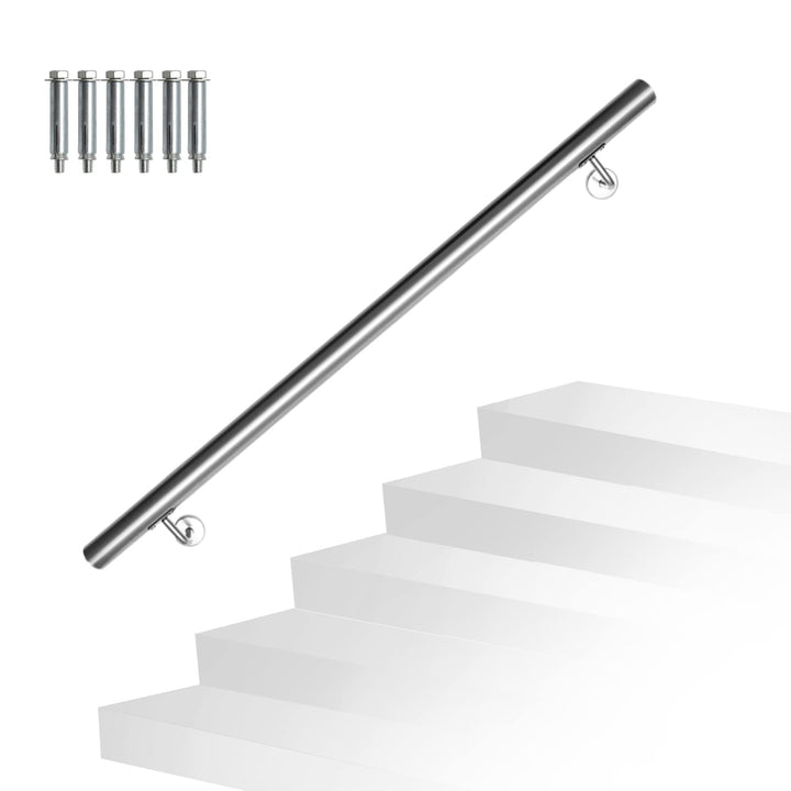 Randaco Edelstahl Handlauf Treppengeländer Geländer Wandhandlauf Wand Treppe inkl. Wandhalterung und