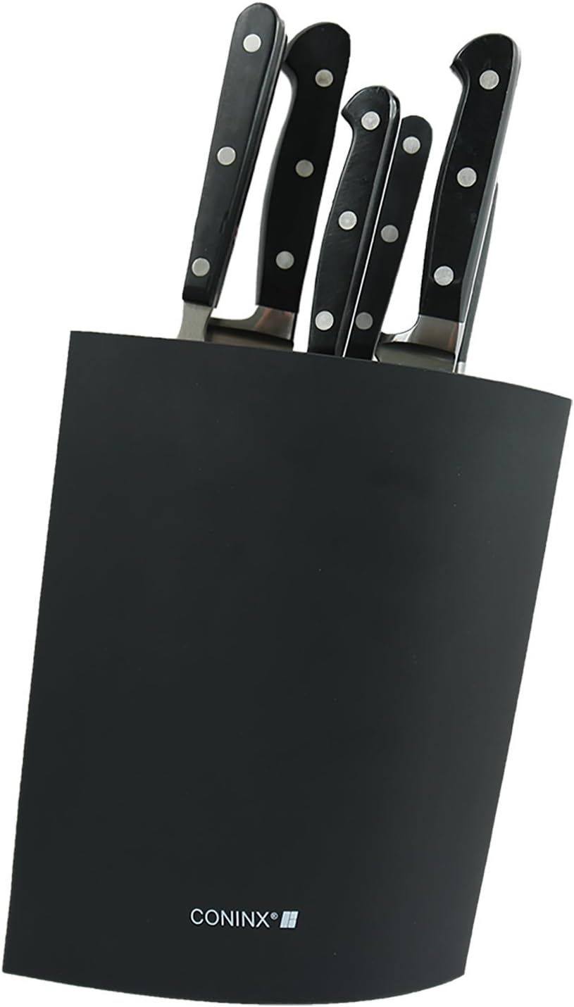 Coninx Messerblock ohne Messer Schwarz - Moderner Messerblock mit flexiblen Lamellen - Universal Mes
