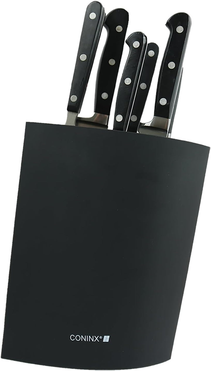 Coninx Messerblock ohne Messer Schwarz - Moderner Messerblock mit flexiblen Lamellen - Universal Mes