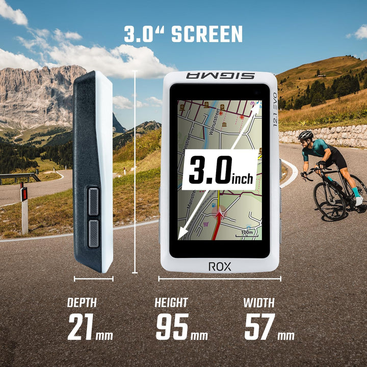 Sigma ROX 12.1 EVO Basic Set - White Fahrrad-Navi Fahrrad Europa Bluetooth, GPS, GLONASS Variante 2