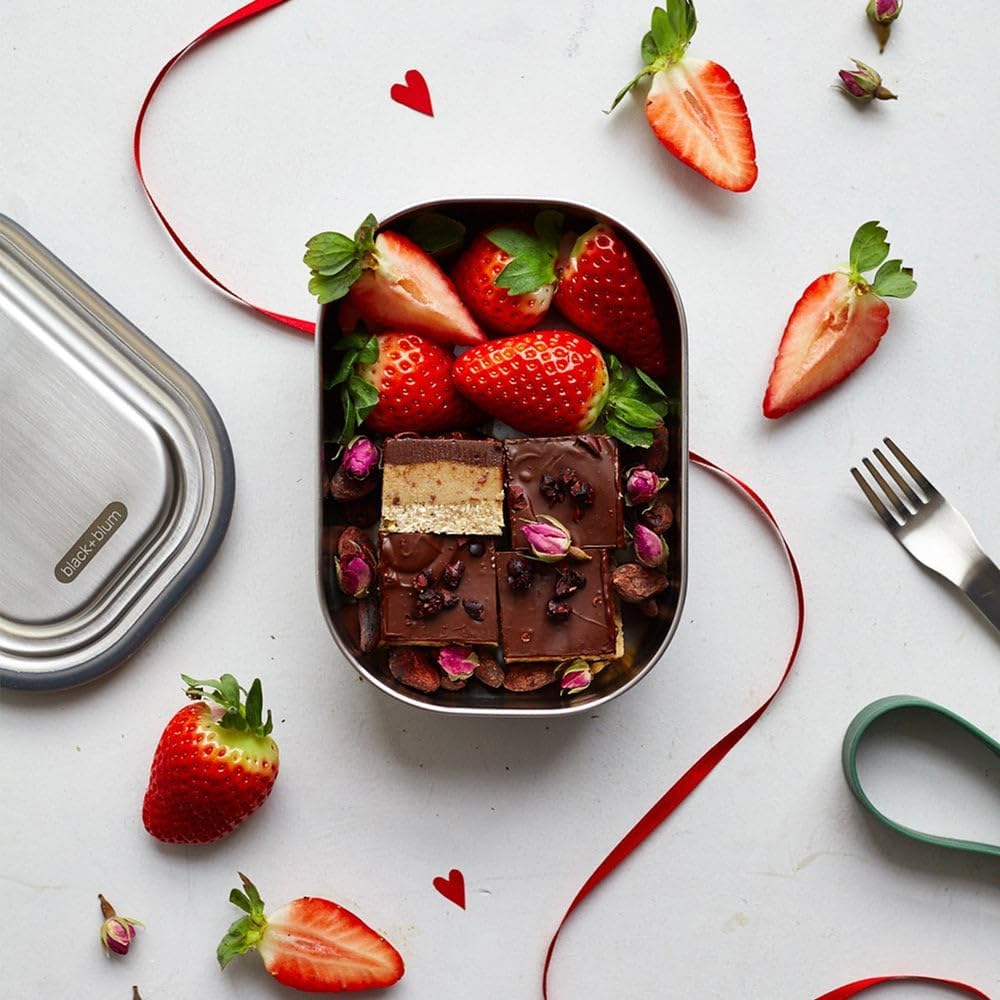 black+blum Lunchbox Edelstahl 600ml | Ozean | 3-in-1 | Vakuumverschluss- 100% auslaufsicher | inkl.