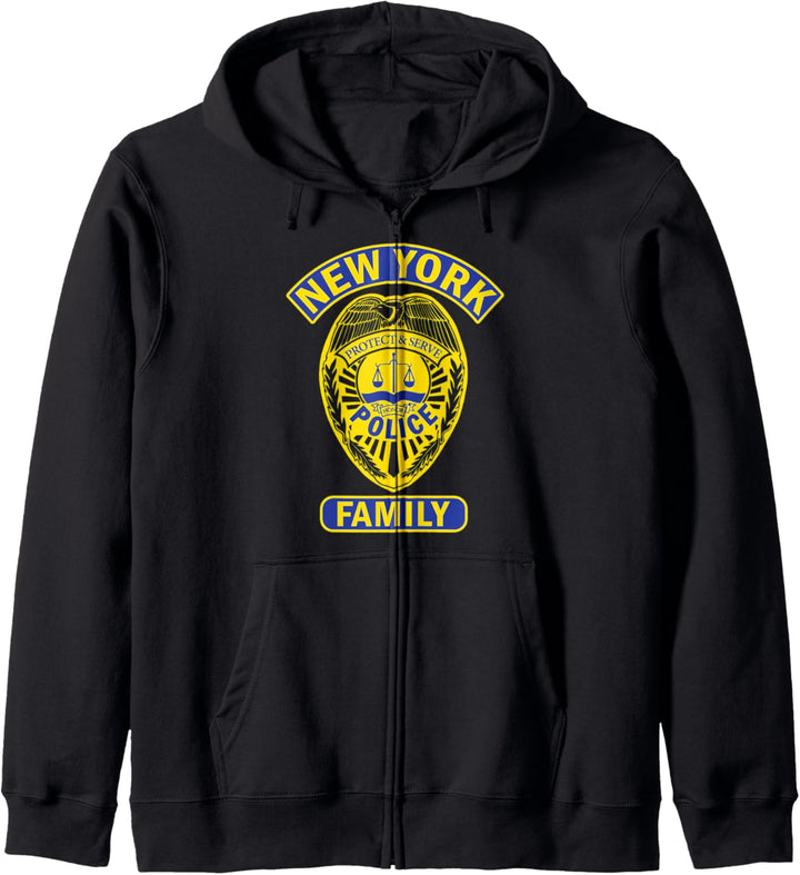 New York NY Police Department Back Blue Line Polizist Abzeichen Kapuzenjacke