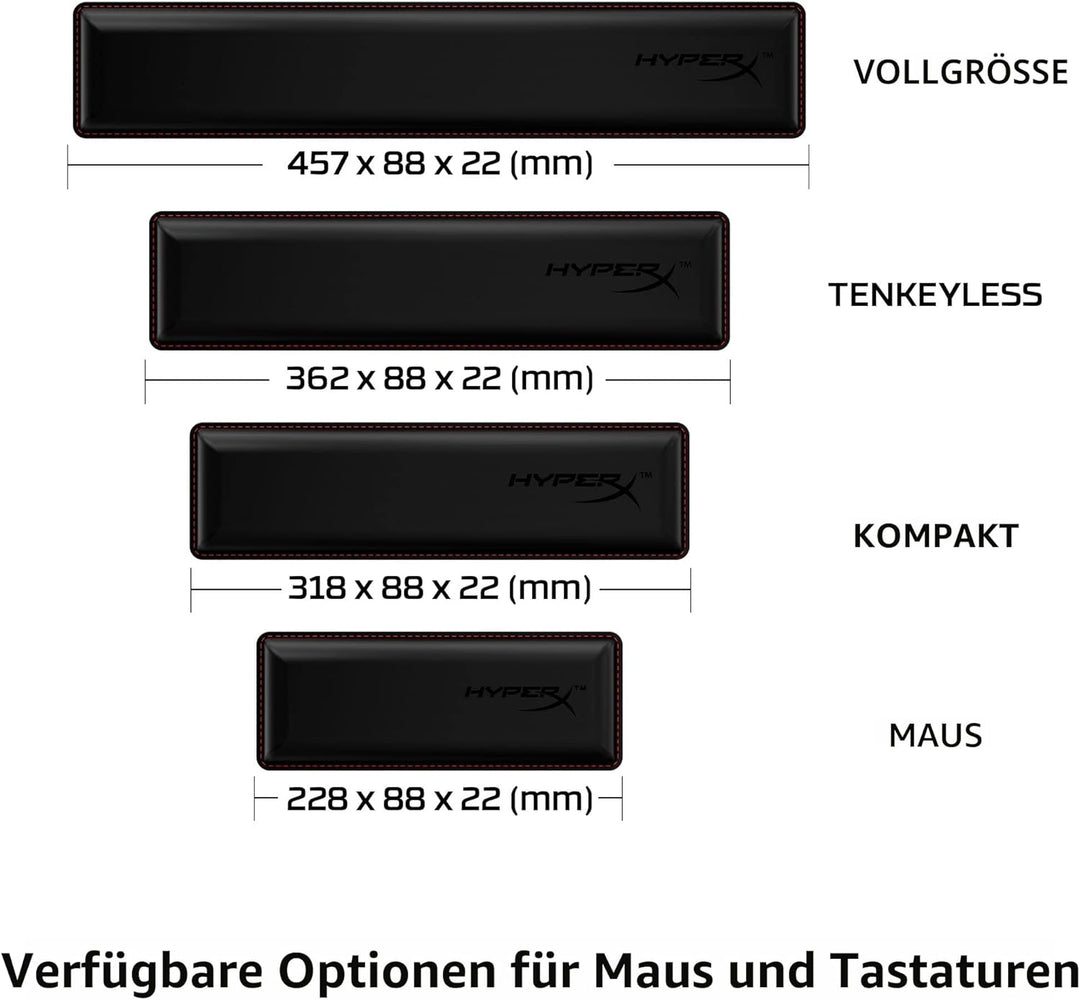 HyperX Handballenauflage – Tastaturen Ohne Zehnerblock - Kühlendes Gel - MemorySchaum - Rutschfest Z