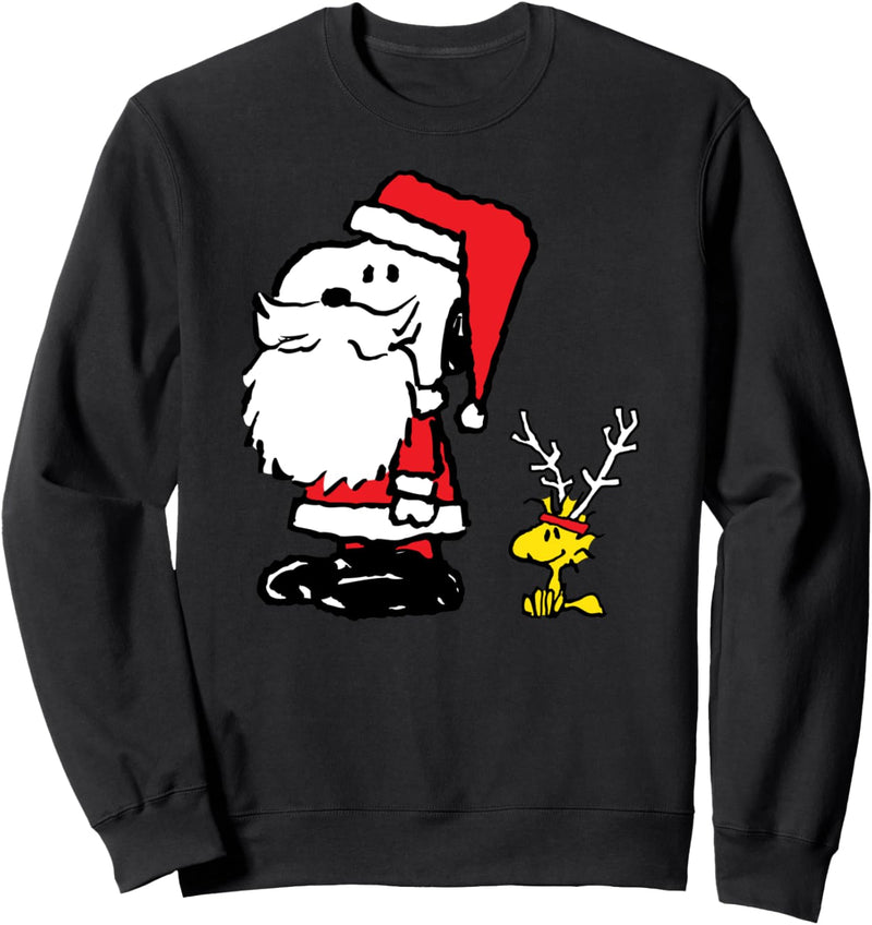 Peanuts Holiday Snoopy und Woodstock Santa Geweih Sweatshirt