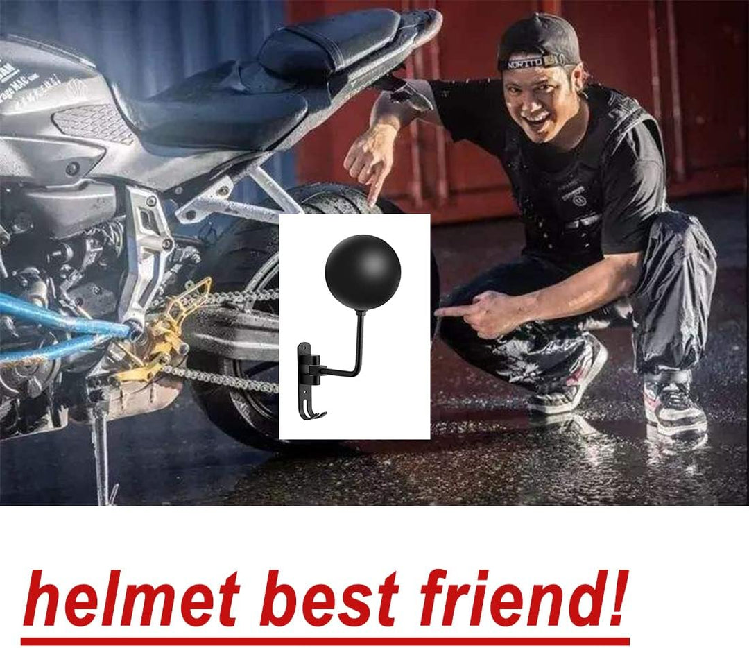 SANGMO 3 Stück 180 ° Motorradhelmständer, drehbarer Metall-Helmhalter, Wandhalterung, Helmhalter Fah