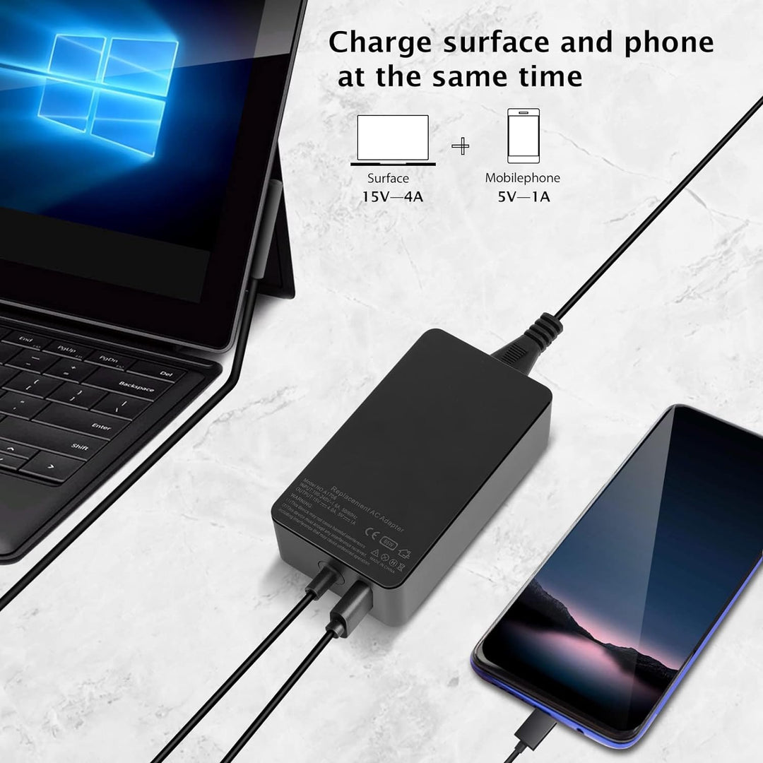 Surface Pro Ladegerät, 65W 15V 4A(Arbeitet mit 44W/39W/36W/24W) Netzteil für Surface Pro 3/4/5/6/7/X