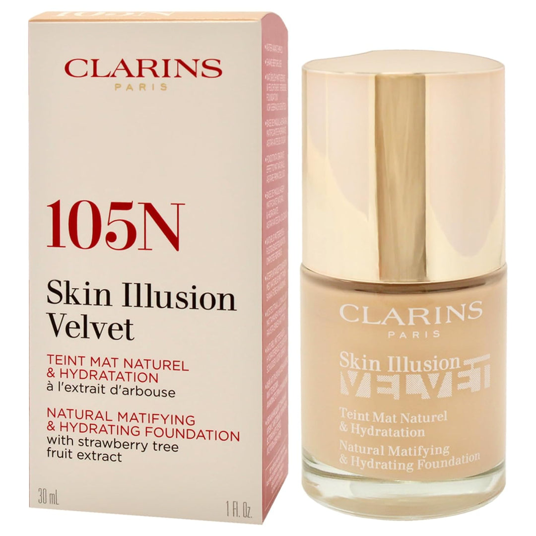 Clarins ILLUSION VELVET TEINT MAT NATUREL & HYDRATATION Nr.105N 3, 30 ml, Nr.105N
