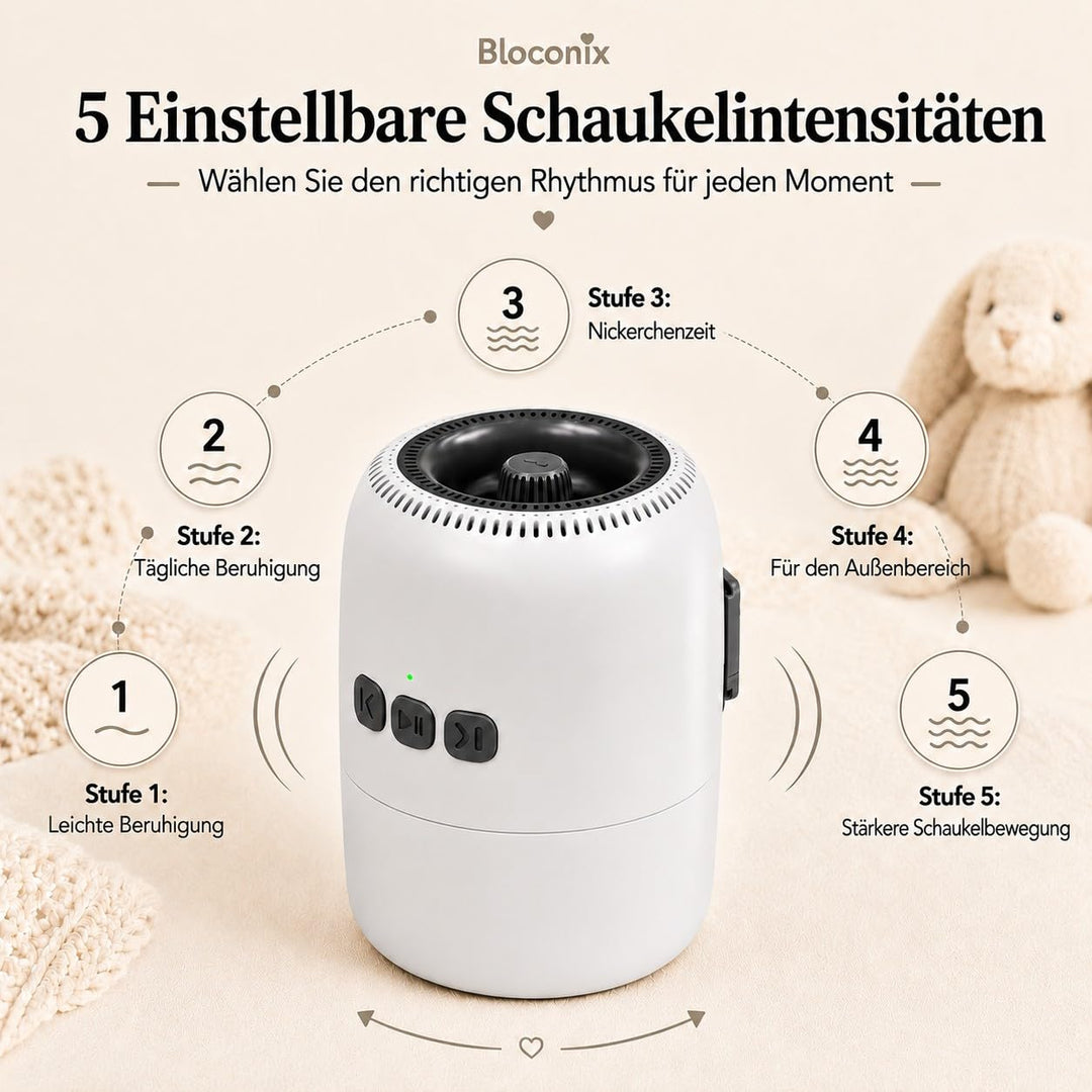 Kinderwagen Schaukler Baby, Automatischer Kinderwagen Rocker mit 5 Schaukelstufen &amp; 10 Beruhigungsge