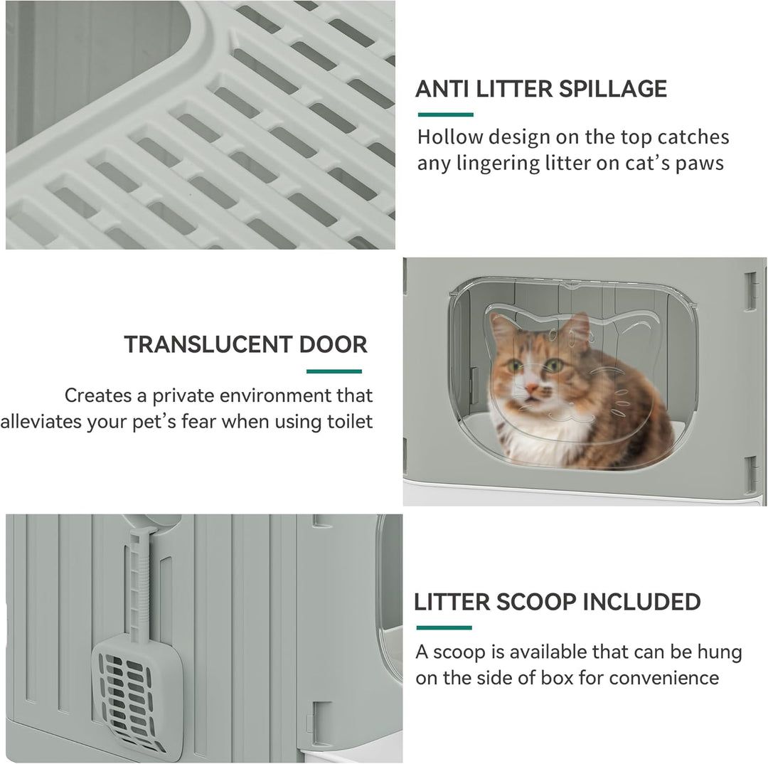 YITAHOME Katzenklo mit Deckel, grosse geschlossene Katzentoilette, haubenartiges geruchloses Anti-Sp