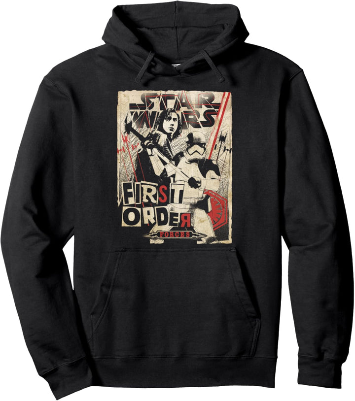 Star Wars Last Jedi First Order Cutout Grunge Poster Pullover Hoodie