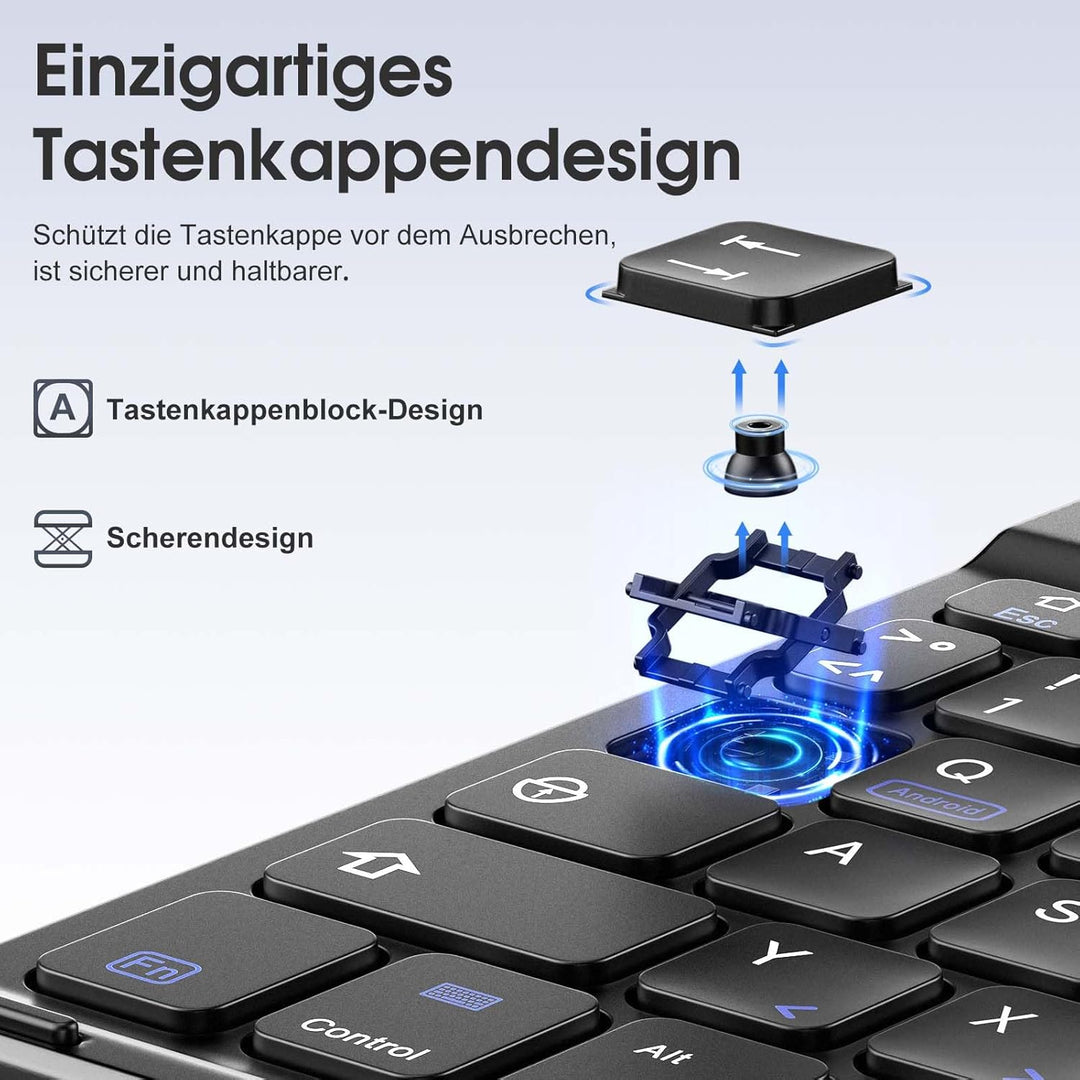 Vobafe Hülle mit Tastatur für iPad A16 11/10 Generation (2025/2022, 10,9/11 Zoll), Magnetisch Abnehm