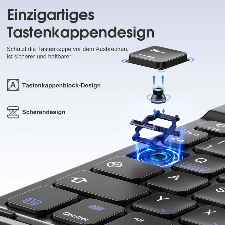 Vobafe Hülle mit Tastatur für iPad A16 11/10 Generation (2025/2022, 10,9/11 Zoll), Magnetisch Abnehm