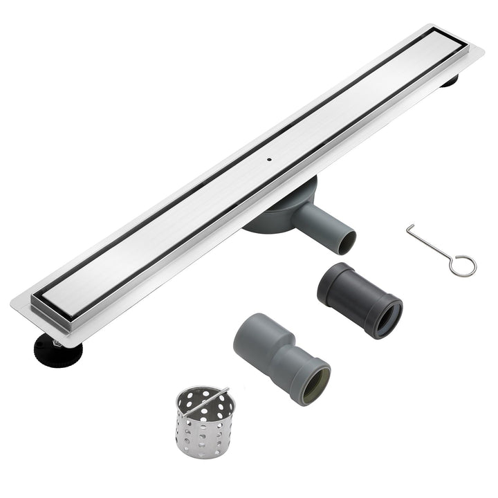 Duschrinne 80cm 304 Edelstahl Bodenablauf - 360° Siphon Befliesbar Duschablauf Extra Flach mit Geruc
