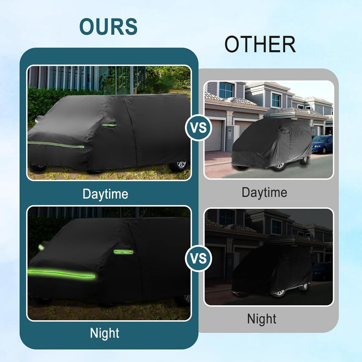 Vollgarage für VW T5 T6, Verbessert 300D Baumwollfutter, Gewicht 5KG, Wasserdicht, Autoabdeckung Ers