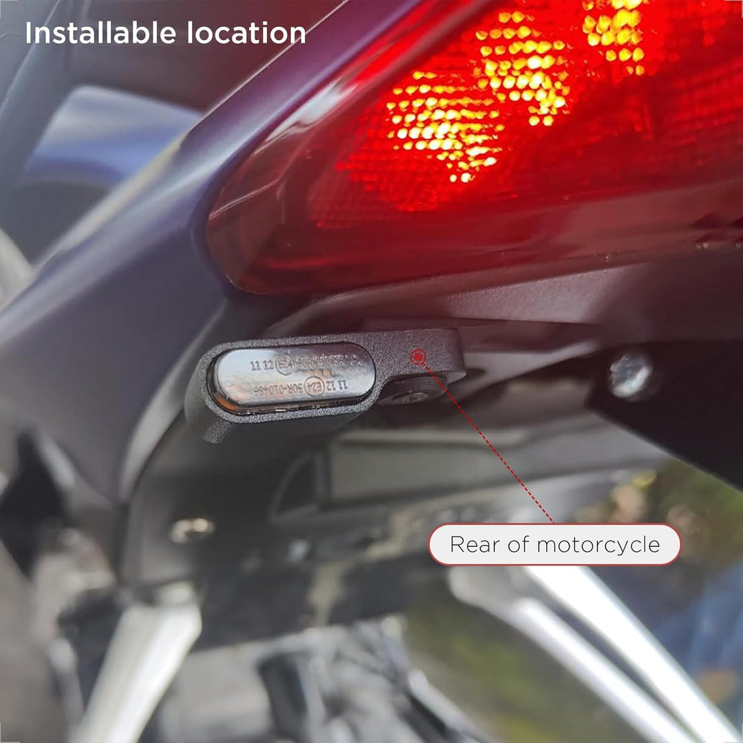 evermotor Mini 3 LED Motorrad LED Blinker,Universal 12V E24 Aluminiumlegierung im Feinguss IP67 Wass