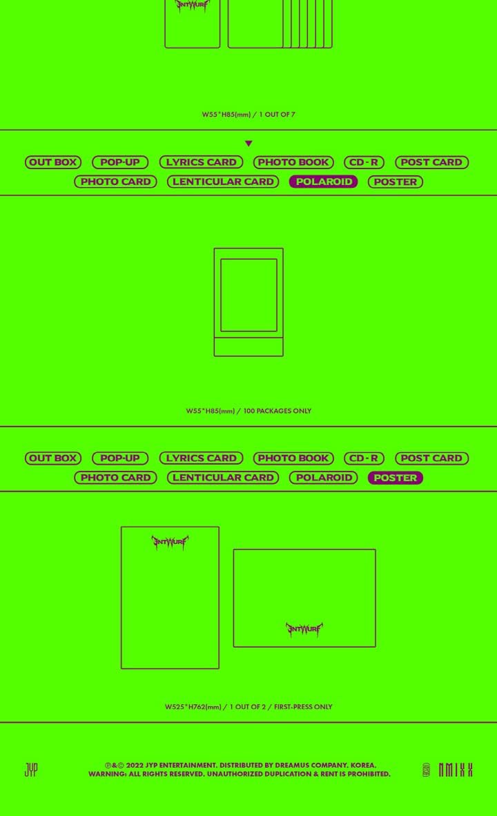 DREAMUS NMIXX ENTWURF 2nd Single Album Limited Version CD + Poster + Pop-Up-Karte + Liedtext Karte +