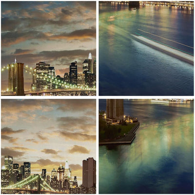 Panorama Bilder auf Leinwand 100x40cm Leinwandbild Amerika Architektur New York Gross Wanddeko Bild