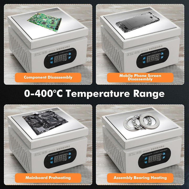 PCB Heizstation, 700W Lötstation Heizplatte mit LED Anzeige Temperatur Einstell 0-400°C, Elektrische