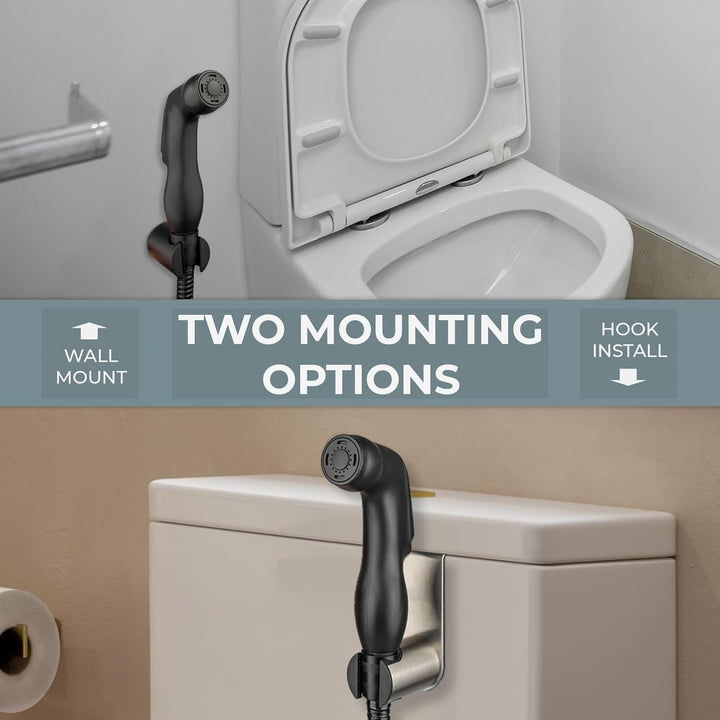 Schwarzes tragbares Bidet-Sprüh-Set, Messing-Shattaf-Wasserhahn-Umsteller, verbindet sich mit dem Wa