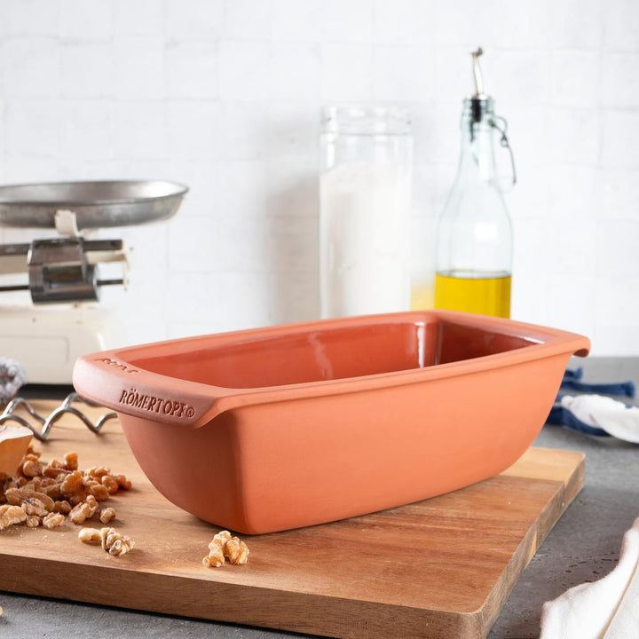 RÖMERTOPF Brotbackform aus Keramik Kastenform für 1Kg Backgut 31,5cm Brottopf zum Backen von Brot &