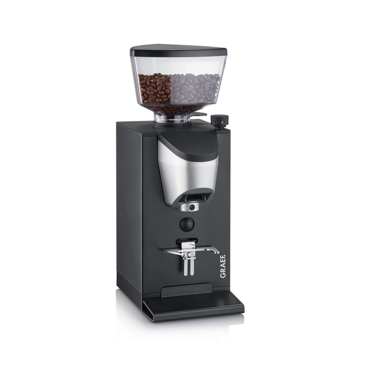 GRAEF Kaffeemühle CM1012 Schwarz, Scheibenmahlwerk mit stufenloser Mahlgradeinstellung, leiser Betri