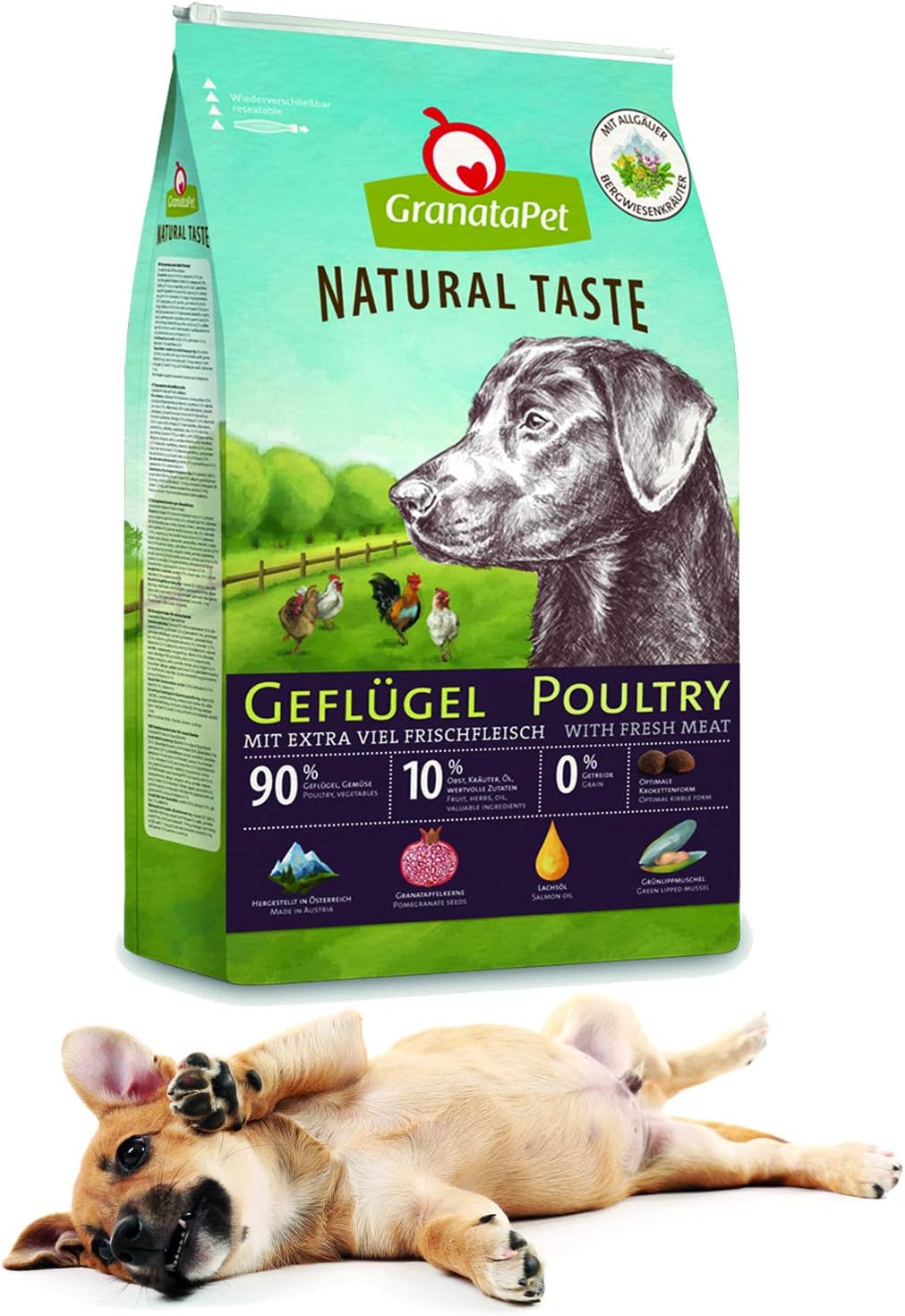 GranataPet Natural Taste Geflügel, 12 kg, Trockenfutter für Hunde, Hundefutter ohne Getreide &amp; ohne
