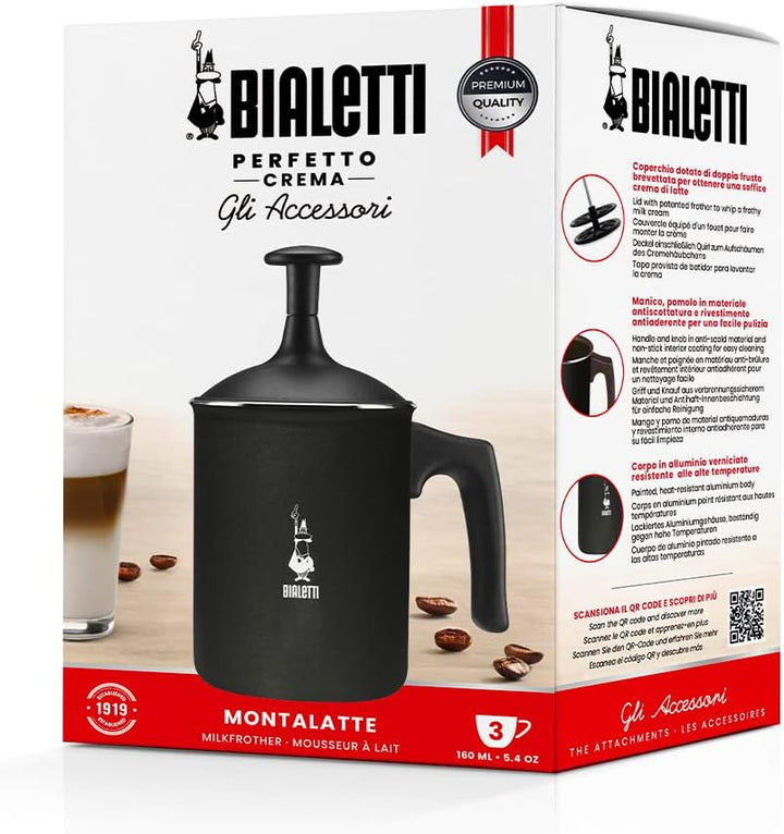 Bialetti Tutto Crema, Perfect Cream, Nicht für Induktionsherde geeignet, Spülmaschinenfest, 160 ml,