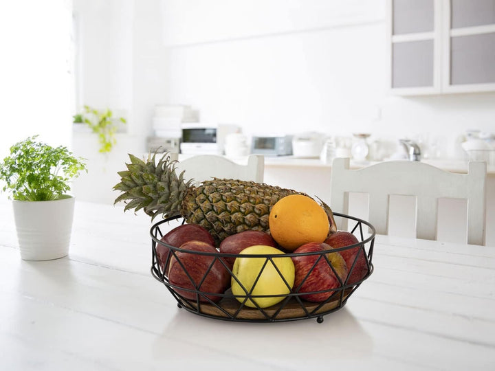 casamia Obstkorb Set 2 Stück Metall Brotkorb Obstschale rund Neo ø 28 H 10 cm Metall schwarz