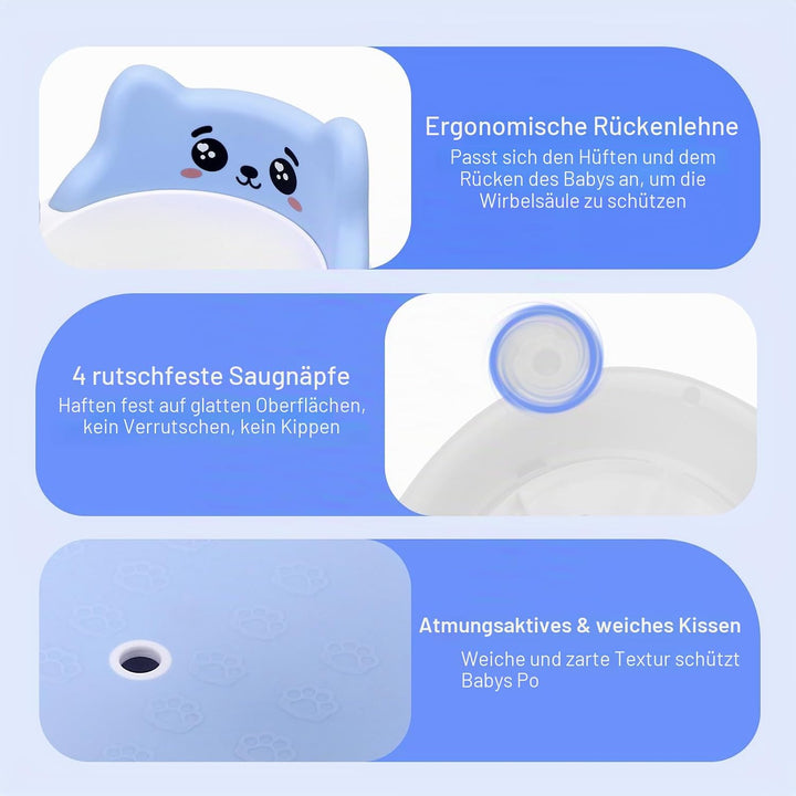 Badewannensitz Baby ab 6 Monate, Baby Badesitz mit 4 Saugnäpfen,Bath Seat für Dusche Oder Badewanne,
