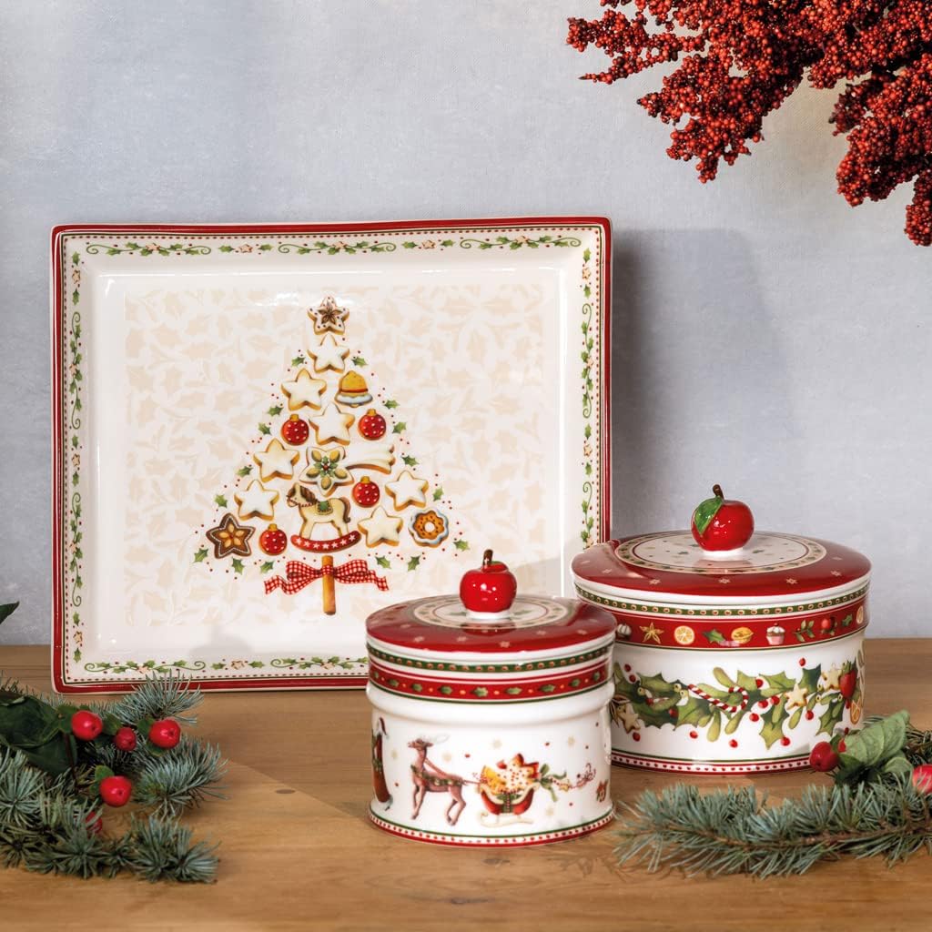 Villeroy & Boch - Winter Bakery Delight Mittelgrosse Vorratsdose, Gebäckdose Weihnachten, Keramik Ke